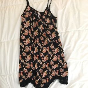 floral drawstring front spring formal dress